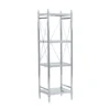 Hawkins Chrome & Glass 4-Tier Shelf -Furniture Sale Shop 810543325 1