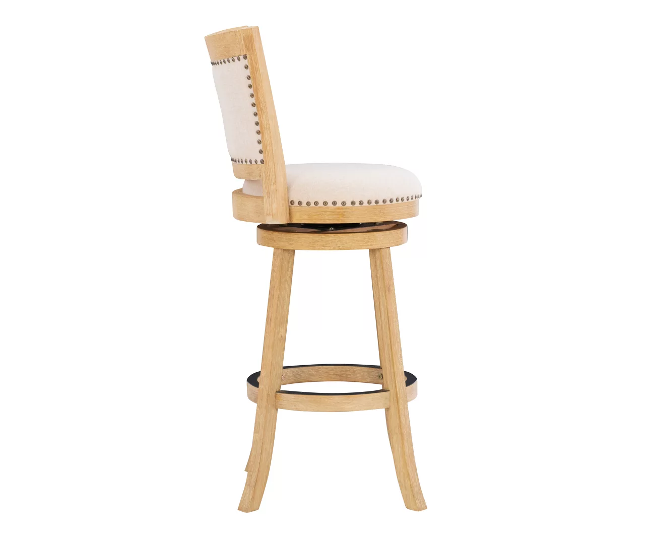 Graham Light Gray Padded Swivel Bar Stool 5 Graham Light Gray Padded Swivel Bar Stool - Image 3