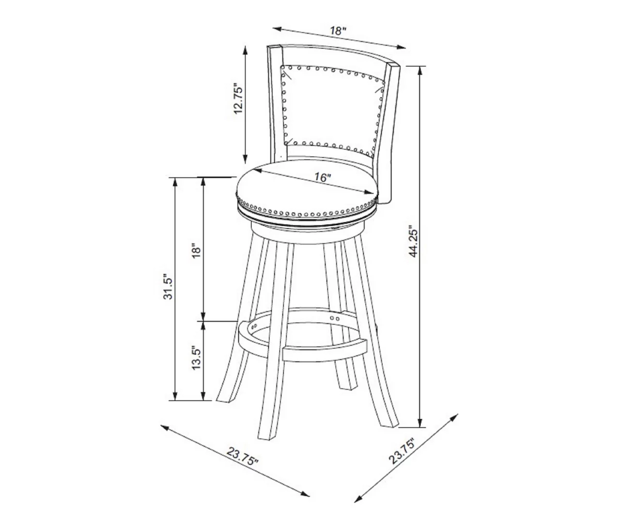 Graham Light Gray Padded Swivel Bar Stool 8 Graham Light Gray Padded Swivel Bar Stool - Image 6