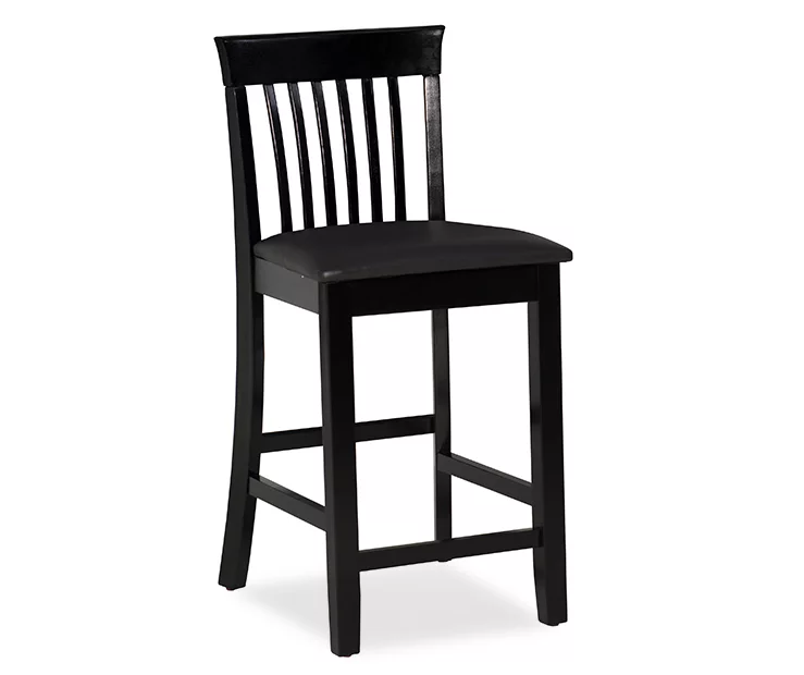 Kane Black Upholstered Vinyl Padded Craftsman Counter Stool 3 Kane Black Upholstered Vinyl Padded Craftsman Counter Stool