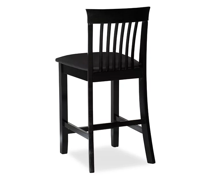 Kane Black Upholstered Vinyl Padded Craftsman Counter Stool 6 Kane Black Upholstered Vinyl Padded Craftsman Counter Stool - Image 4