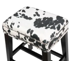 Baldwin White & Black Cow Print Nailhead Counter Stool -Furniture Sale Shop 810543357 3