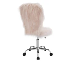 Comfort Home Blush Pink Faux Fur Swivel Chair -Furniture Sale Shop 810543388 4