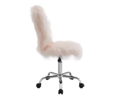 Comfort Home Blush Pink Faux Fur Swivel Chair -Furniture Sale Shop 810543388 5