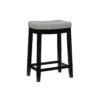 Brooke Gray & Black Faux Leather Backless Padded Counter Stool -Furniture Sale Shop 810543418 1