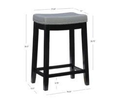 Brooke Gray & Black Faux Leather Backless Padded Counter Stool -Furniture Sale Shop 810543418 A7
