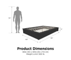 DHP Micah Gray Linen Queen Platform Bed 12 DHP Micah Gray Linen Queen Platform Bed -Furniture Sale Shop 810543448 5