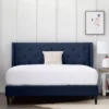 Isabelle Navy Upholstered Twin Wingback Bed 2 Isabelle Navy Upholstered Twin Wingback Bed -Furniture Sale Shop 810547602 810547606 810547614 810547610 1 1