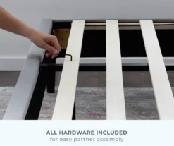 Isabelle Navy Upholstered Twin Wingback Bed -Furniture Sale Shop 810547602 810547606 810547614 810547610 6