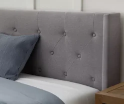 Isabelle Stone Upholstered Twin Wingback Bed -Furniture Sale Shop 810547604 810547608 810547627 810547612 4