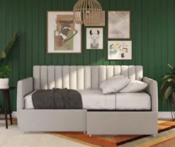 Brittany Gray Linen Upholstered Twin Storage Daybed 10 Brittany Gray Linen Upholstered Twin Storage Daybed -Furniture Sale Shop 810548783 3