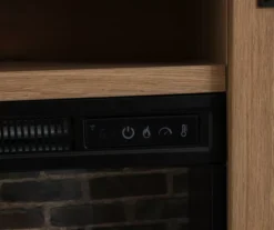 60" Light Brown Oak Barn Door Melamine Electric Fireplace -Furniture Sale Shop 810571322 4