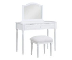 Vanity Table Set With Mirror & Faux Fur Stool 9 Vanity Table Set With Mirror & Faux Fur Stool -Furniture Sale Shop 810576524 810576521 A0