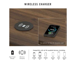 Camila Gray Writing Desk With Wireless Charging -Furniture Sale Shop 810589026 2