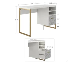 Scarlett White Pedestal Desk -Furniture Sale Shop 810589027 1