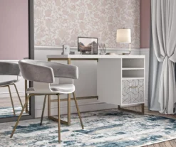 Scarlett White Pedestal Desk -Furniture Sale Shop 810589027 6