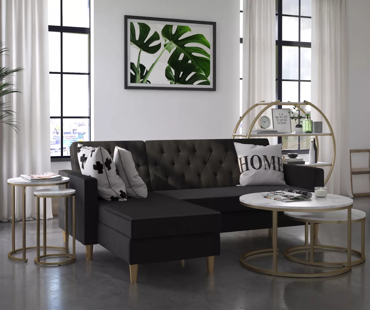 Amelia Faux Marble 4-Shelf Bookcase 7 Amelia Faux Marble 4-Shelf Bookcase - Image 5