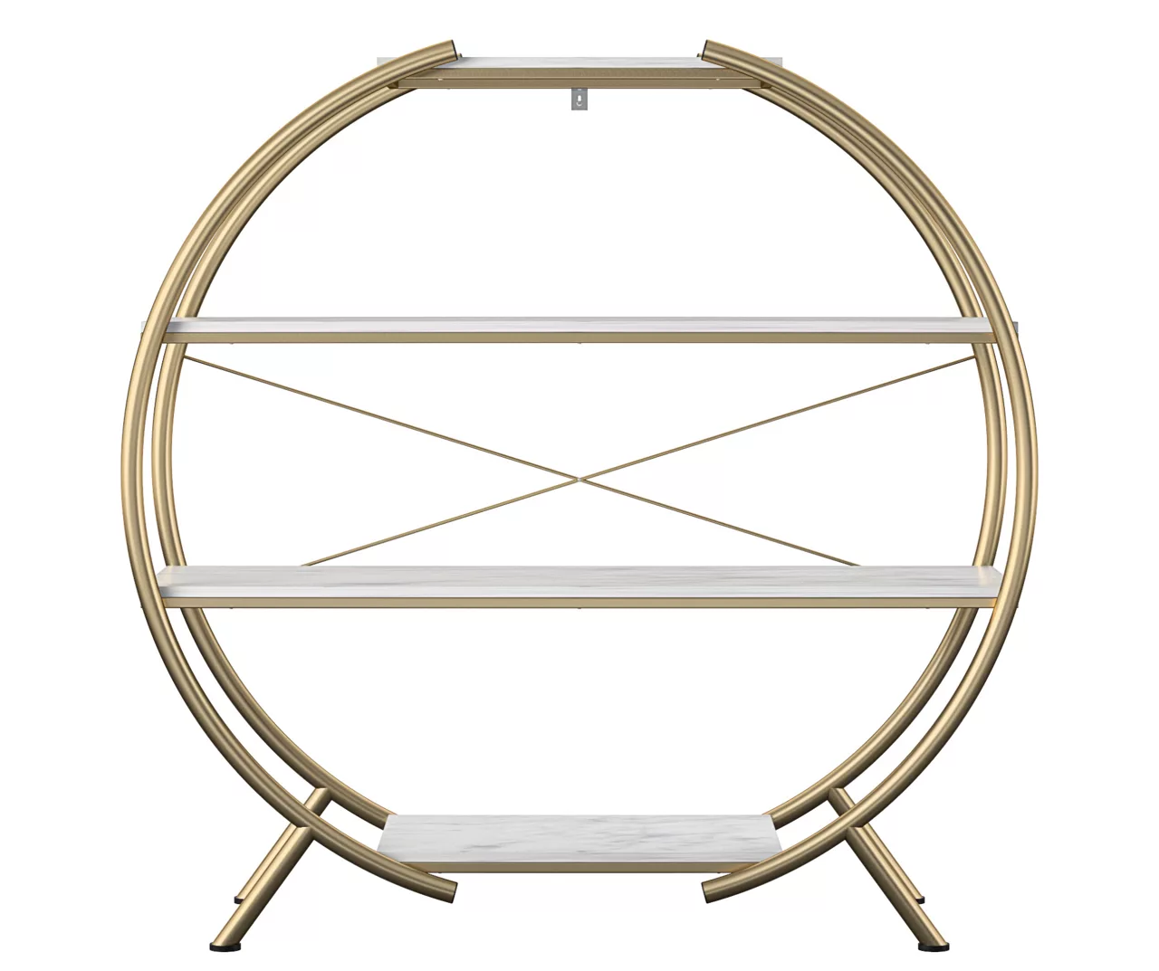 Amelia Faux Marble 4-Shelf Bookcase 4 Amelia Faux Marble 4-Shelf Bookcase - Image 2