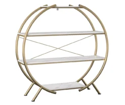 Amelia Faux Marble 4-Shelf Bookcase