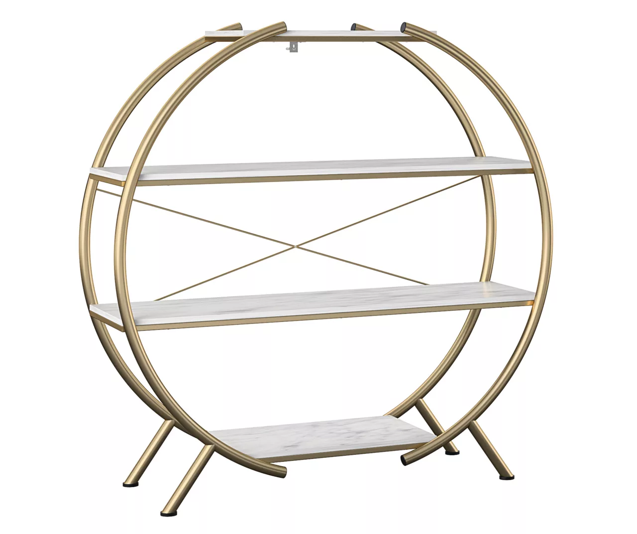 Amelia Faux Marble 4-Shelf Bookcase 3 Amelia Faux Marble 4-Shelf Bookcase