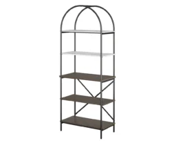Vivinne Gray 5-Shelf Bookcase -Furniture Sale Shop 810589034 3