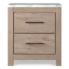 Senniberg Oak & Faux Calcutta 2-Drawer Nightstand -Furniture Sale Shop 810589298 1