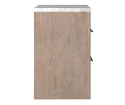 Senniberg Oak & Faux Calcutta 2-Drawer Nightstand -Furniture Sale Shop 810589298 6