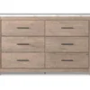Senniberg Oak & Faux Calcutta 6-Drawer Dresser -Furniture Sale Shop 810589299 1