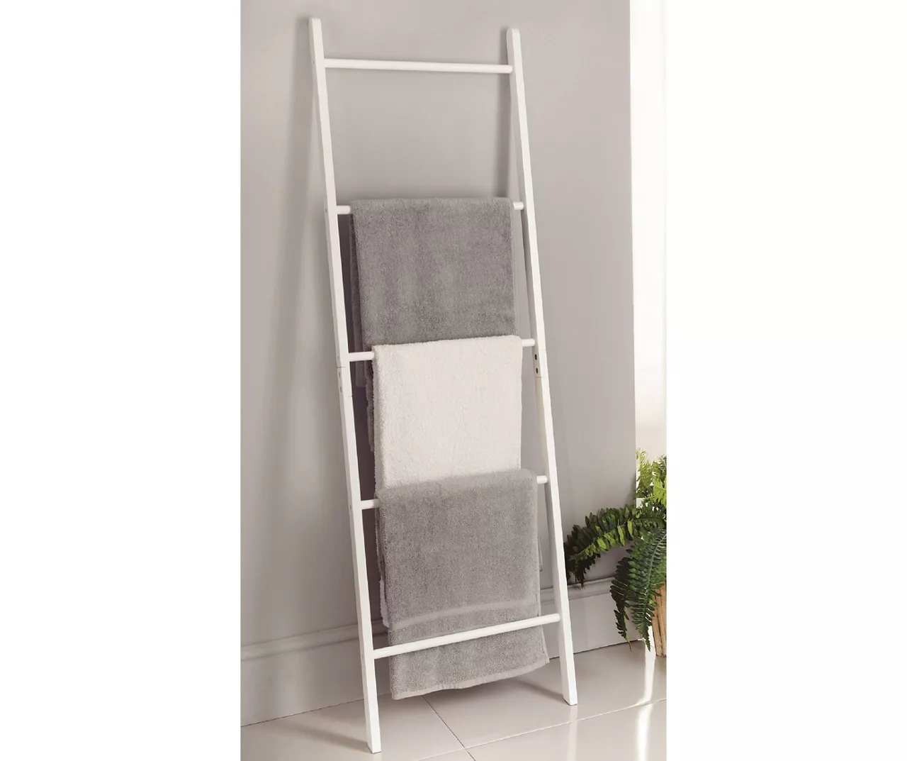 White 5-Tier Ladder Towel Rack 3 White 5-Tier Ladder Towel Rack