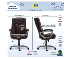 Benton Brown Big & Tall Faux Leather Executive Office Chair -Furniture Sale Shop 810590314 7