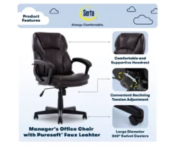 Mitchell Roasted Chestnut Vegan Leather Office Chair -Furniture Sale Shop 810590318 7