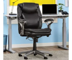 Anniston Black Bonded Leather Office Chair -Furniture Sale Shop 810590373 2