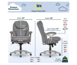 Claremont Gray Bonded Leather Office Chair -Furniture Sale Shop 810590392 6