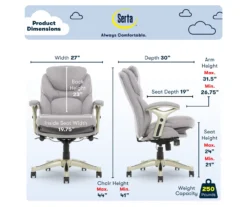Serta Claremont Fabric Office Chair -Furniture Sale Shop 810590395 6