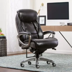 Lautner Gray Executive Bonded Leather Office Chair -Furniture Sale Shop 810590397 21