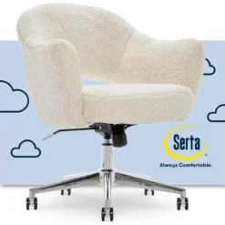 Valetta Cream Faux Fur Office Chair 21 Valetta Cream Faux Fur Office Chair -Furniture Sale Shop 810590414 11