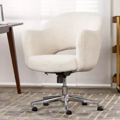 Valetta Cream Faux Fur Office Chair 16 Valetta Cream Faux Fur Office Chair -Furniture Sale Shop 810590414 21