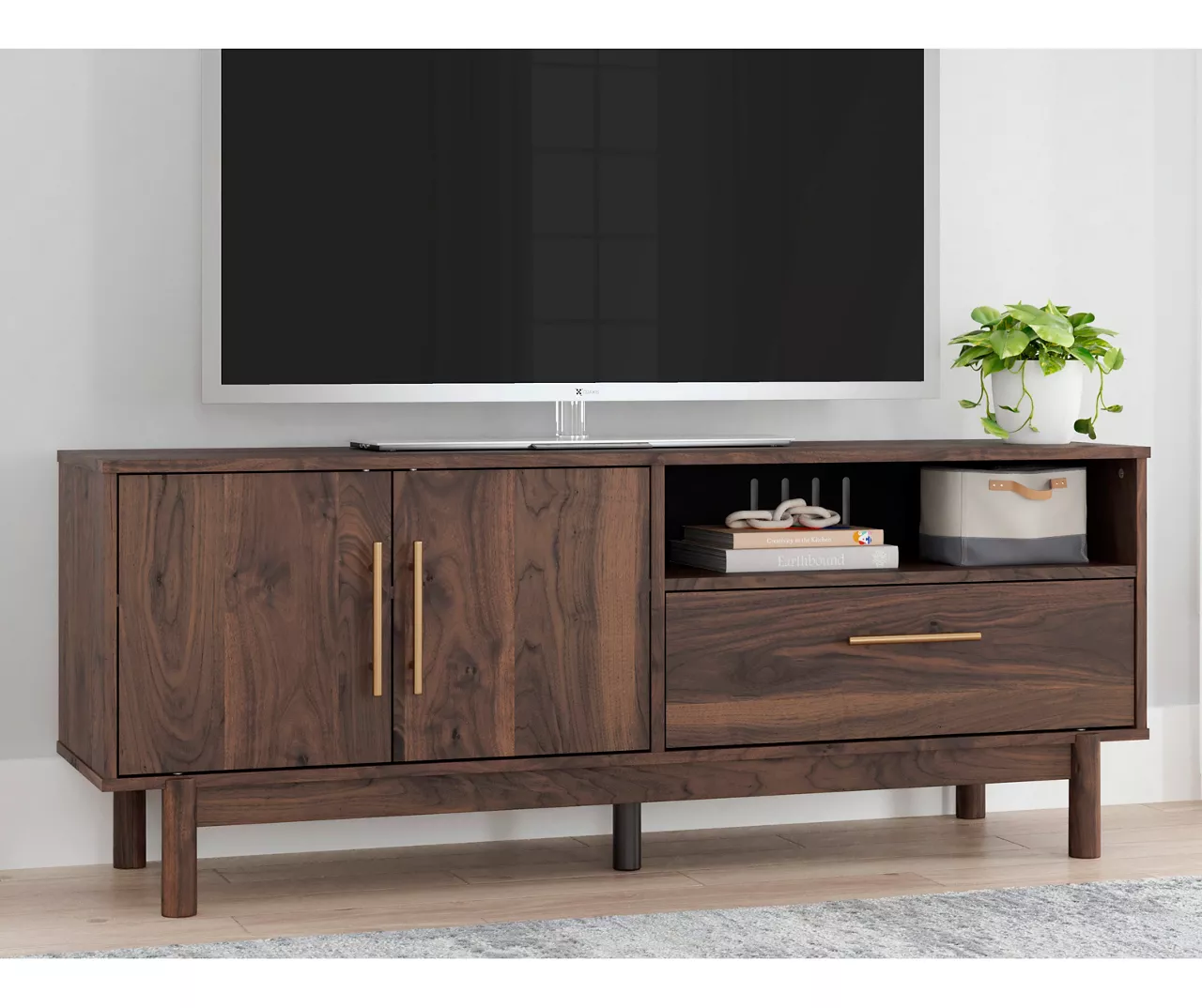 59" Calverson Mocha TV Stand 9 59" Calverson Mocha TV Stand - Image 7