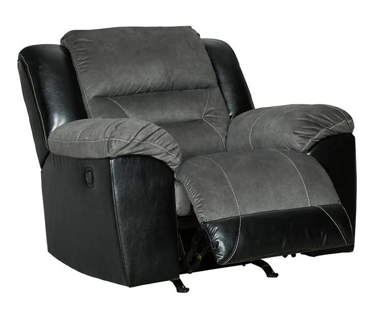 Earhart Slate Faux Leather Rocker Recliner 6 Earhart Slate Faux Leather Rocker Recliner - Image 4