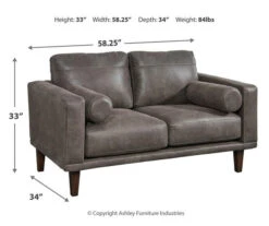 Arroyo Smoke Faux Leather Loveseat -Furniture Sale Shop 810594589 7
