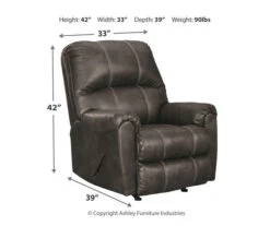 Kincord Midnight Faux Leather Rocker Recliner -Furniture Sale Shop 810594617 5