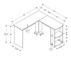 Industrial Gray L-Shaped Corner Desk With Open Storage -Furniture Sale Shop 810597219 4