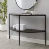 Walker Edison Cerused Ash Half Moon Tiered Console Table
