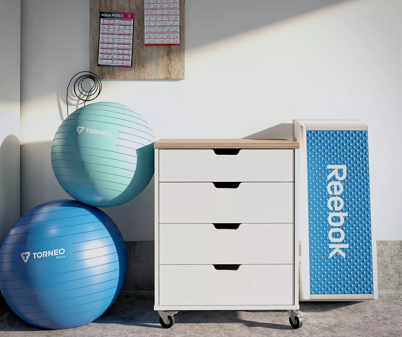 Evolution Vantage White & Weathered Oak 4-Drawer Storage Cart 6 Evolution Vantage White & Weathered Oak 4-Drawer Storage Cart - Image 4