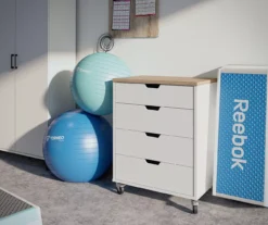 Evolution Vantage White & Weathered Oak 4-Drawer Storage Cart 12 Evolution Vantage White & Weathered Oak 4-Drawer Storage Cart -Furniture Sale Shop 810597741 4