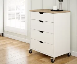 Evolution Vantage White & Weathered Oak 4-Drawer Storage Cart 10 Evolution Vantage White & Weathered Oak 4-Drawer Storage Cart -Furniture Sale Shop 810597741 5