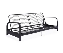 DHP Elbern Black Metal Futon With Black Microfiber Cover -Furniture Sale Shop 810598097 10