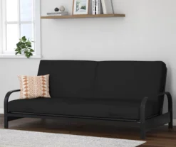 DHP Elbern Black Metal Futon With Black Microfiber Cover -Furniture Sale Shop 810598097 3