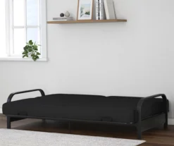 DHP Elbern Black Metal Futon With Black Microfiber Cover -Furniture Sale Shop 810598097 4