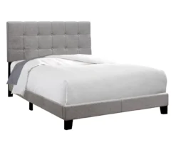Monarch Linen Tufted Low Profile Bed -Furniture Sale Shop 810598497 A0